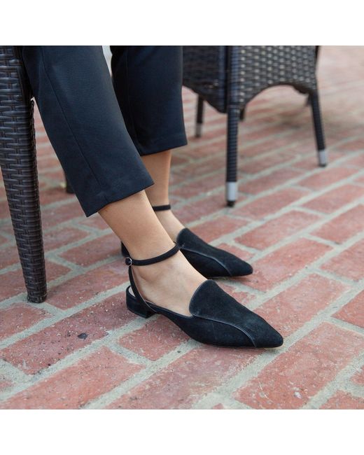 Alterre Black Suede Marilyn Pointed Loafer