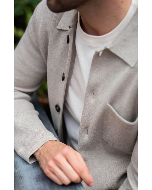 Paul James Knitwear Gray Midweight Cotton Benjamin Work Shirt for men