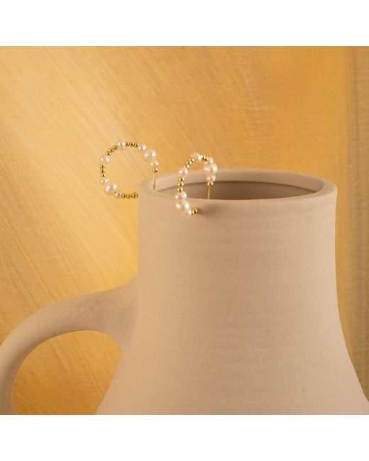 Shaded the Label Metallic Constantine Pearl Hoop Earrings