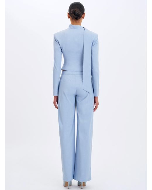 Miss Circle New York Blue Renley Sky Pinstripe Peplum Blazer