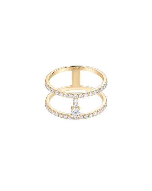 Dyamka Metallic Paved Two Rows Ring