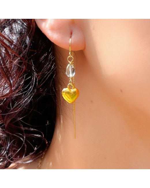 Lexi Jewelry Metallic Key To Your Heart Threader Earrings