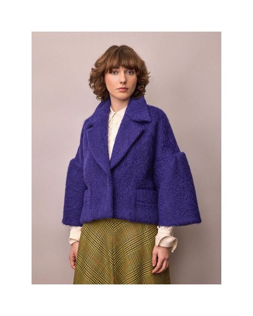 Amanda Thompson Couture Blue Edie Jacket Electric Mohair