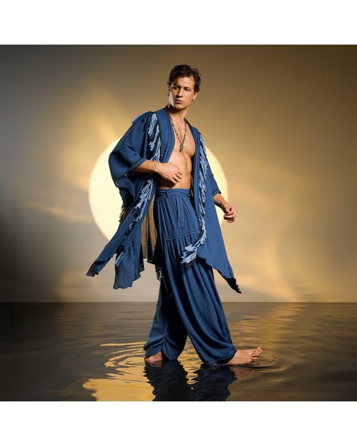 Zhenabia Blue Sidra Poncho