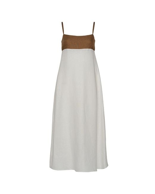 The Summer Edit Gray Olivia Luxe Linen Maxi Dress