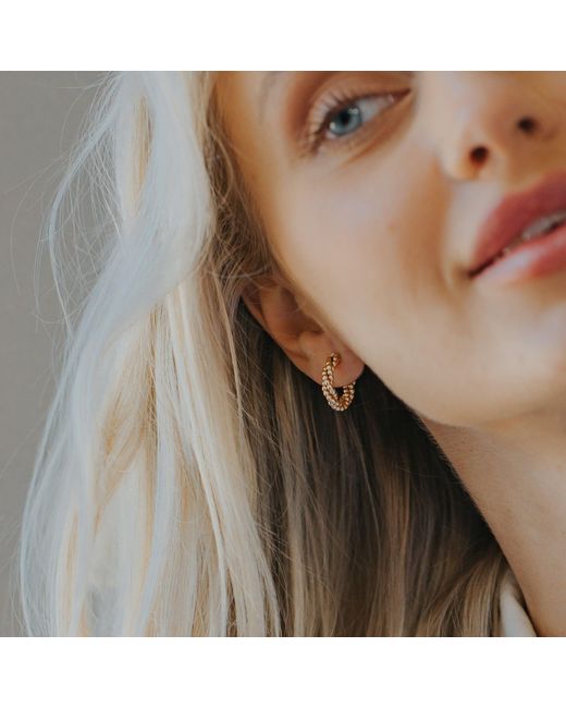 Dainty London Metallic Barnacle Huggie Hoop Earrings