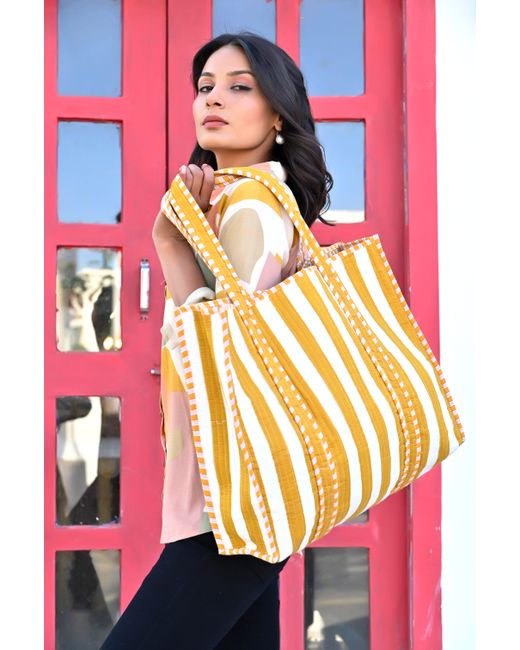 Conscious Yoga Collective Blue The Stripe Tote