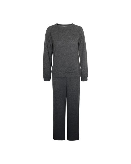 2KStyle Gray Olivia Wool-Blend Knit Wide-Leg Pants And Sweater Set