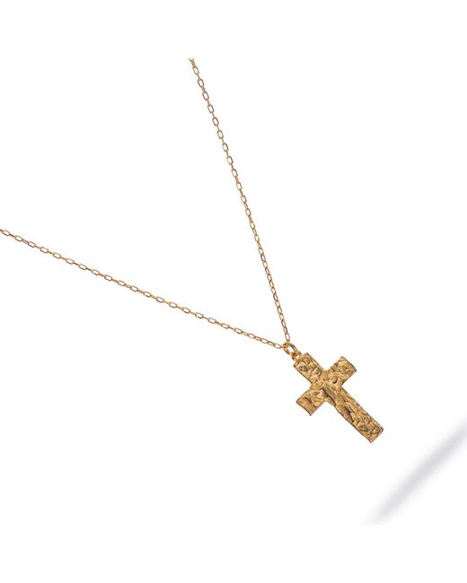 Ebru Jewelry Metallic Divine Faith Minimalist Cross Necklace