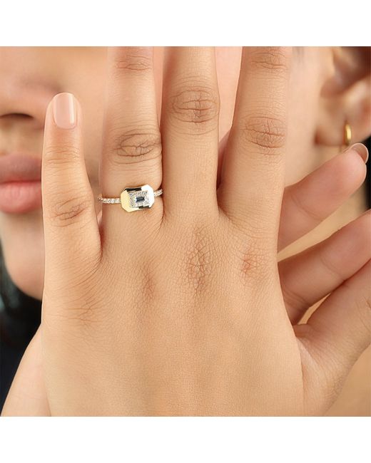 The Jewelz White Aqua Innes Signet Ring