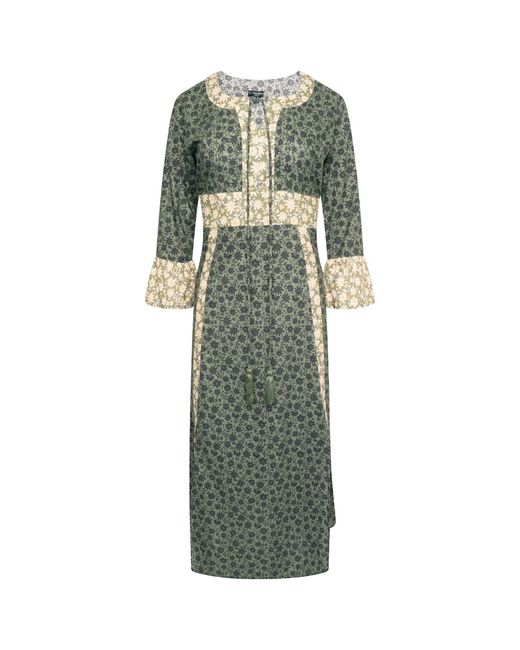 LAtelier London Green Savanah Floral Panel Midi Dress