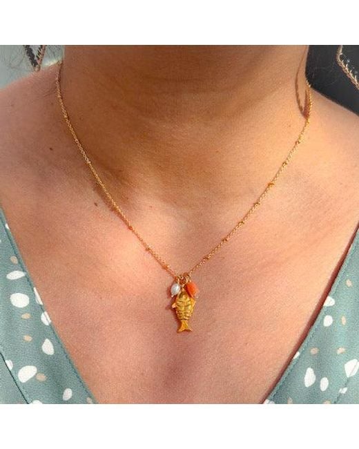 Lexi Jewelry Metallic Fish Trio Necklace