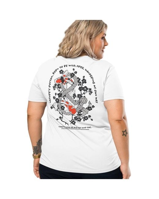 Anchor and Crew White Koi Fish Another Good Day Organic Cotton T-Shirt