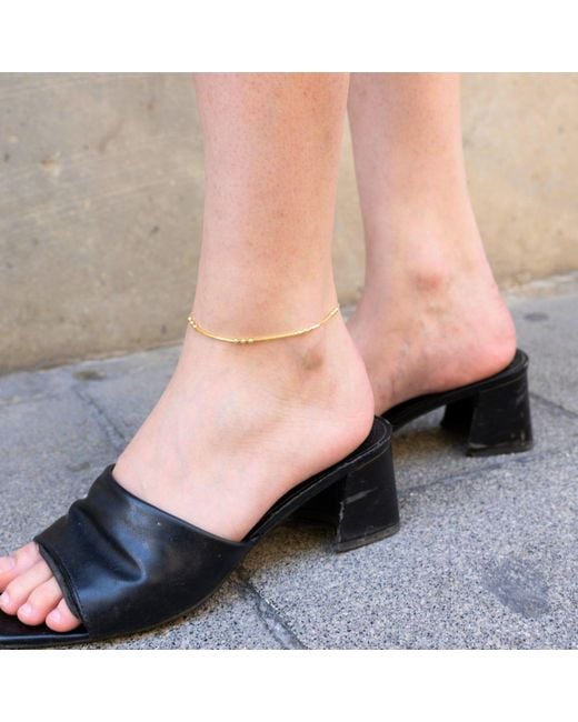 Spero London Metallic Sterling Tree Bead Chain Anklet