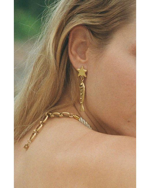 Sccollection Metallic Finn Fish Earrings