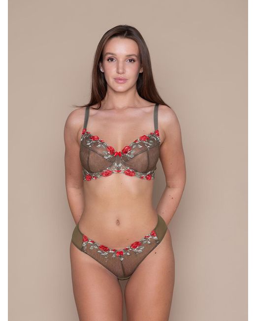 BonBon Lingerie Brown Roses Full Brief
