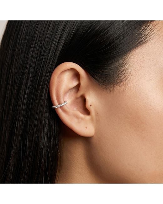 Spero London Metallic Cubic Zirconia Sterling Ear Cuffs No Piercing