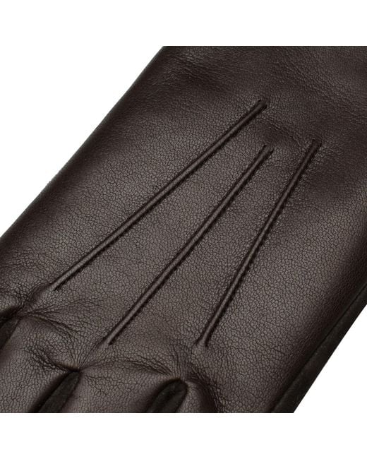 1861 Glove Manufactory Black Sassari Nappa Leather Gloves for men