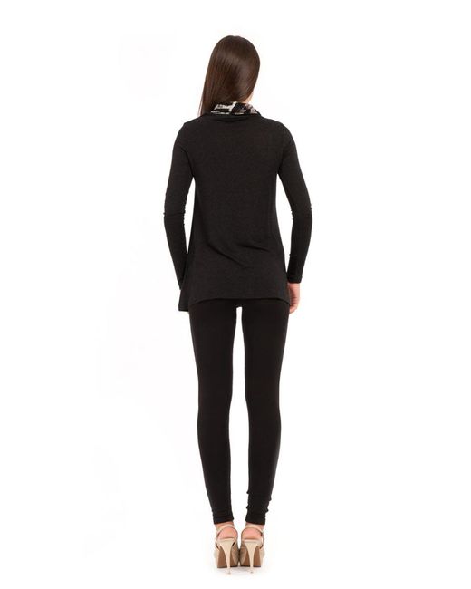 Conquista Black Lace Detail Long Sleeve Top