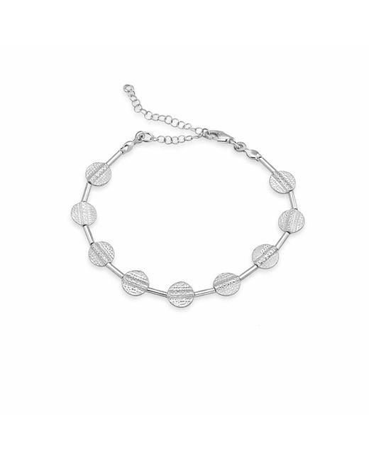 The Pheia Women's Metallic Textured Disc Bracelet