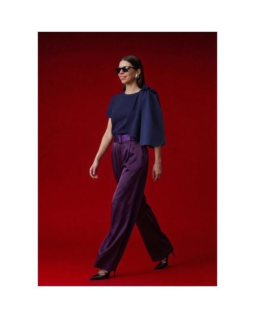 Arto. Blue Ruffles Panel Knit Cape Top