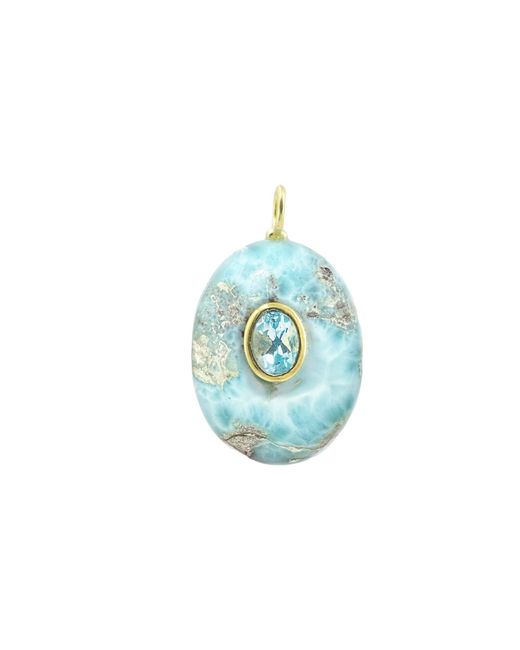 KAMARIA Blue Larimar Gemstone Pendant With Topaz