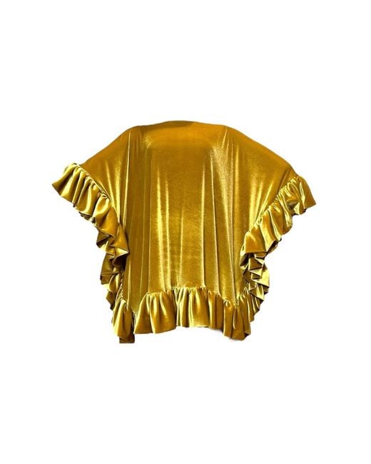 Julia Clancey Yellow Mini Ruffle Mustard Dress