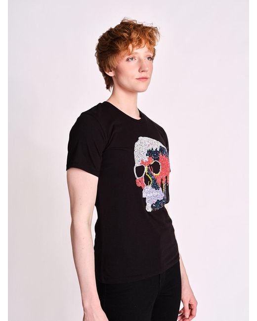 Any Old Iron Black Infra Beaded T-Shirt