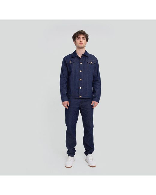 Maui X Lolita Blue Monarch Dark Denim Jacket for men