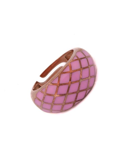 Ebru Jewelry Pink Rose & Rose Adjustable Fashion Ring