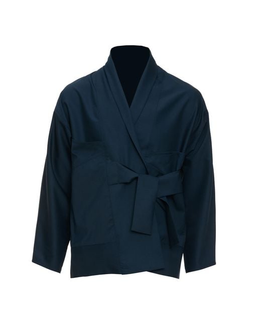 MOE Blue Deep Wool Vest Jacket
