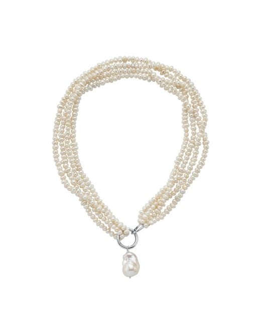 LINYA JEWELLERY Metallic Lara Multi Sand Pearl Necklace