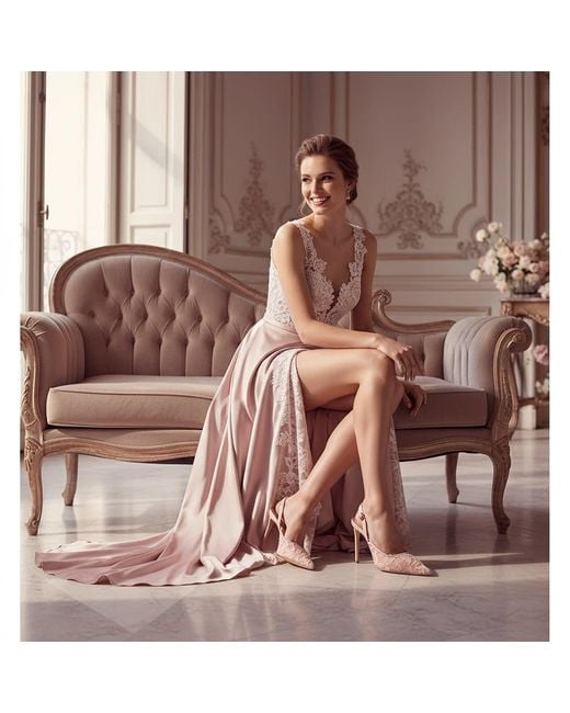 Ginissima Pink Ines Lace Slingbacks