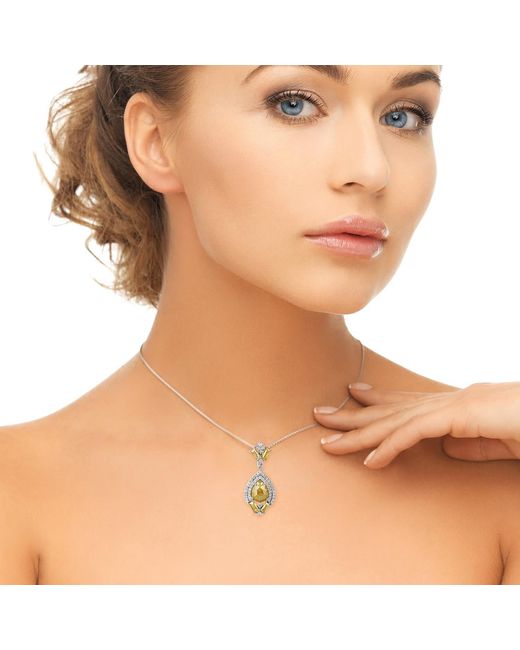 Artisan Metallic Ice Diamond & Diamond Drop Pendant