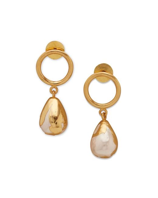 Dhwani Bansal Metallic Luludrop Earrings With Baroque Pearls
