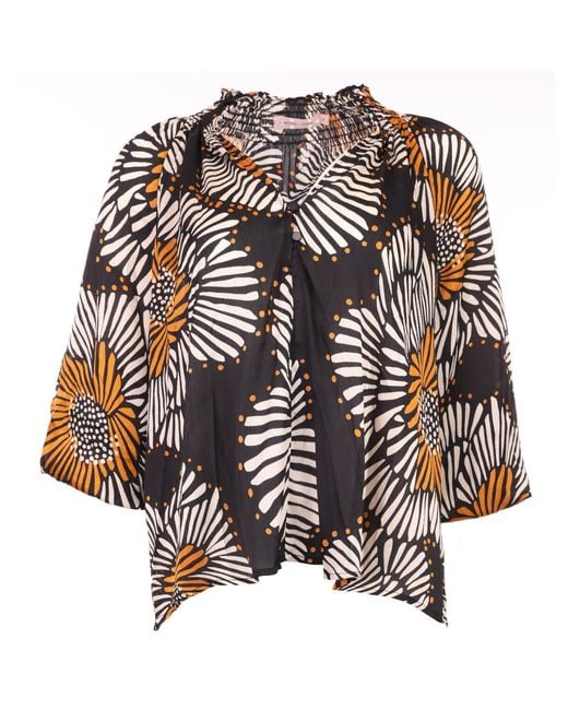 Traffic People Black Holding On Floral Madding Blouse