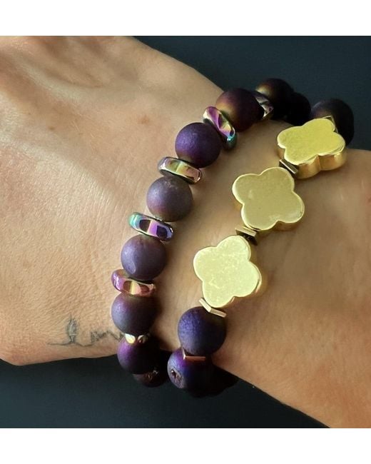 Ebru Jewelry Blue Moroccan Flower Agate Bracelet