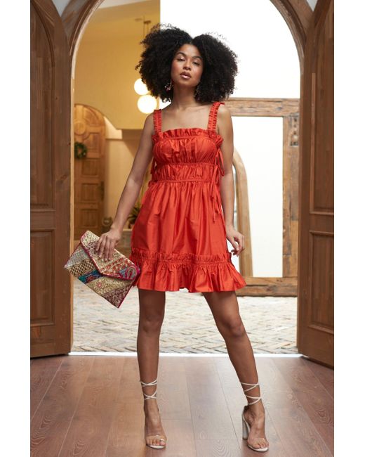 Lavaand Red The Isabel Cotton Mini Dress