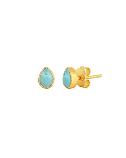 Opium Jewels Blue Tiny Teardrop Studs