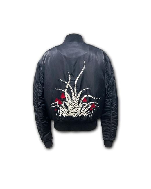 Bell Hutley Blue Embroidered Mushroom Bomber Jacket