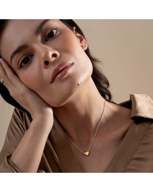 Dower & Hall Metallic Waterfall Mini Heart Pendant