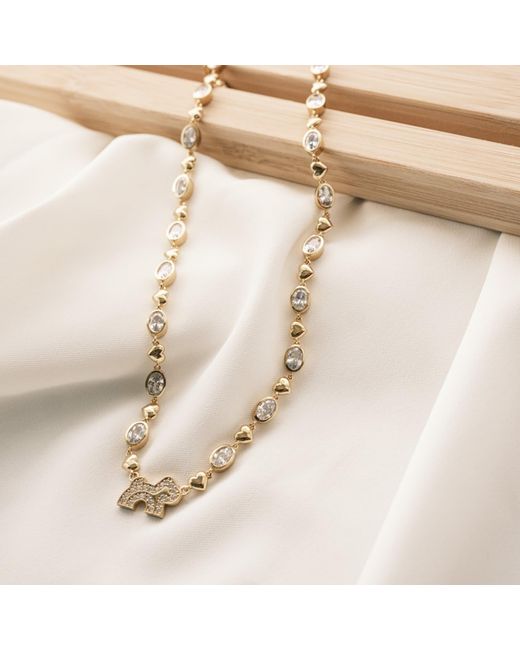 Cloud Haven Metallic Crystal Logo Necklace
