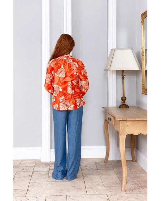 Inara Red Molokai Sunset Cotton Top