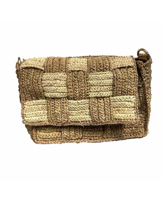 Zanatany Concepts Metallic Cracky Bag- & Caramel