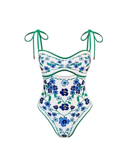 Jessie Zhao New York Green Eden Reversible One Piece Swimsuit