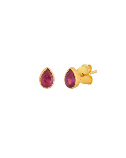 Opium Jewels Pink Tiny Teardrop Studs