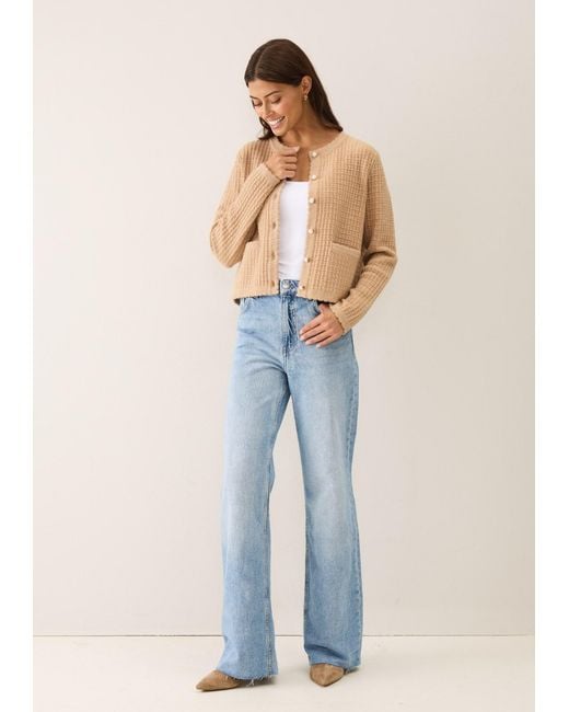 Loop Cashmere Natural Neutrals Crew Neck Cardigan