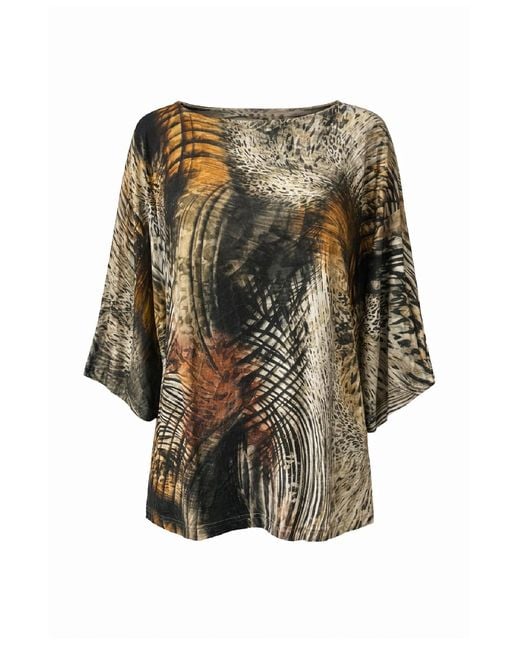 Conquista Multicolor Abstract Print Relaxed-Fit Top