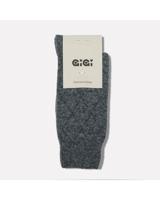 Gigi Knitwear Gray Quilted Socks