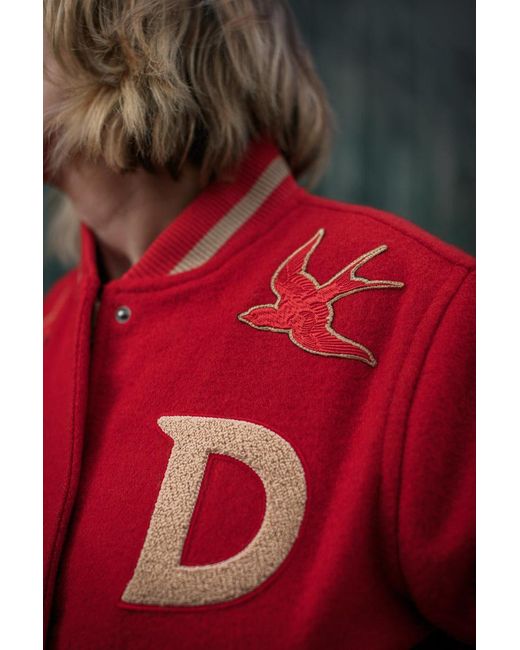 &SONS Trading Co Red Damsons Nancy Baseball Jacket Vintage